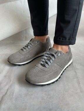 Stylus Repose Men's Grey Suede Fashion Sneakers 8M Lace Up Casual Shoes EXC